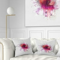 Designart stílusos rózsaszín akvarell virág - Virágos dobás párna - 18x18