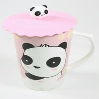 4.5 Magas minőségű porcelán kerámia aranyos panda csésze szilikon fedéllel B11992
