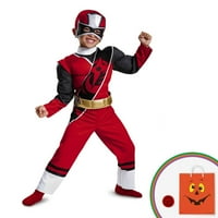 Piros ranger ninja acél gyermek izom jelmezkészlet ingyenes ajándékkal