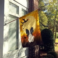 Carolines kincsek BB4342CHF Halloween Papillon Fekete fehér zászló vászon ház mérete nagy, többszínű