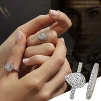 Ékszerek Női Gyűrűk Vízcsepp ezüst köbös Cirkónia menyasszonyi strasszos eljegyzési gyűrű teljes gyémánt Cirkónia pasziánsz