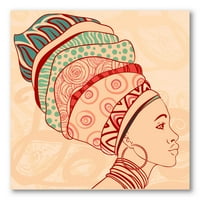 Afro -amerikai nő portré Turbán II festmény vászon művészeti nyomtatás