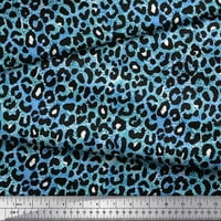 Soimoi Kék Pamut Cambric Szövet Leopárd állati bőr nyomtatott kézműves szövet az udvaron széles