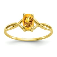 Primal Gold Karat sárga arany valódi citrin születési gyűrű