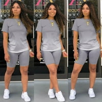 Női Divat Alkalmi ruhák Ruhakészlet Rövid ujjú pólók Bodycon nadrág rövidnadrág gradiens színes tréningruha sportruházat