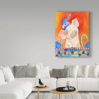 Védjegy Szépművészet 'Christmas Piggie' vászon művészet, Valarie Wade