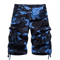 Férfi nadrág Cargo rövidnadrág gombok Térdig érő Multi zsebek Camouflage Streetwear Alkalmi nadrág férfiaknak