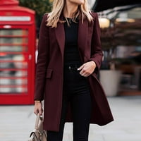 Binmer téli kabát a nők Molett üzleti viselet Egyszínű Hosszú ujjú Egyetlen mellű karcsúsító kardigán ruha kabát felső