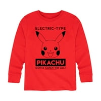 Pok Enterprises-Elektromos Típusú Pikachu-Ifjúsági Hosszú Ujjú Grafikus Póló