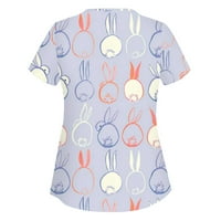 Penkiiy Női Divat Rövid ujjú nyak felsők dolgozó egységes blúz ing nyári sokoldalú póló XL lila nyári akció