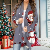 Pulóver kardigán női Túlméretezett kardigán pulóverek nőknek Divat kardigán nőknek karácsonyi nyomtatás esik Nyitott