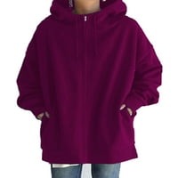 Cindysus női kabát kapucnis nyakú pulóver egyszínű kapucnis Fitness felsőruházat kapucnis pulóverek Rose Red 3XL