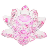 Virág Buddhista Dísz Feng Shui Művészet Üveg Papírnehezék Rózsaszín
