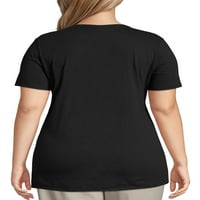 Just My Size női Molett méretű grafikus Rövid ujjú V-nyakú póló