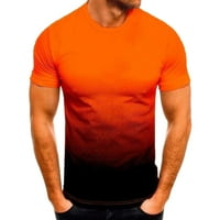 Oalirro férfi Poliészter Rövid ujjú Kerek nyakú gradiens ingek férfiaknak Orange XXL