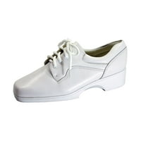 Óra COMFORT Cherie Női széles szélességű bőr Csipke-up Oxford cipő fehér 10