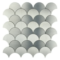 Art3D Peel és Stick Backsplash csempe csiszolt esernyő ezüst rozsdamentes acél.