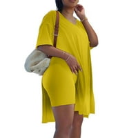 Floleo Női felsők Clearance SummerWomen alkalmi Plusz méretű ruhák rövid ujjú laza vékony V-nyakú motoros rövidnadrág