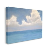 Stupell Industries bolyhos felhők mélykék óceánhullámok festménygaléria csomagolt vászon nyomtatott fali művészet,