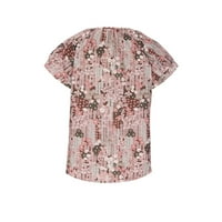 Kedvezmény női nyári hajtóka gomb alkalmi póló Turn-Down nyak nyomtatott rövid ujjú laza felsők ing