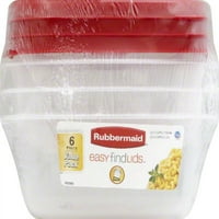 Rubbermaid Easy Find Fedelek Élelmiszer Tároló Konténerek, Racer Red, 6 Darabos Készlet