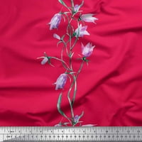 Soimoi Pamut Poplin Szövet Levelek & Tulipán Virágos Dekoráció Szövet Nyomtatott Udvar Széles