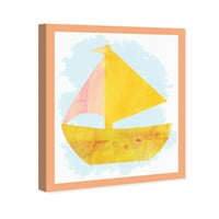 Wynwood Studio Hautical és Coastal Wall Art vászon nyomtatja a „My Boat” tengeri vízijárműveket - sárga, fehér