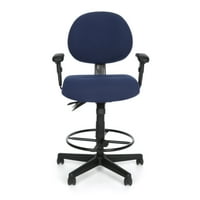 241-AA-DK órás ergonomikus kárpitozott szék karokkal és Rajzkészlettel, Kék