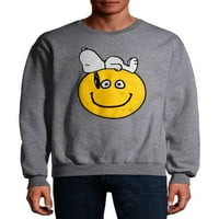 Snoopy férfi és nagy férfi mosolygó arc grafikus pulóver