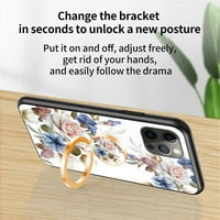 Nalacover iPhone 13 Pro ma vékony tok, gyönyörű Virágmintás forgó gyémánt gyűrűtartó karcolásgátló Puha TPU szilikon