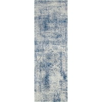 Nuloom Vintage Willena Runner szőnyeg, 2 '6 6', kék