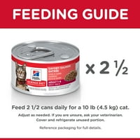 Hill's Science Diet Felnőtt konzerv macskaeledel, ízletes lazac entrée, 2. oz, nedves macskaeledel