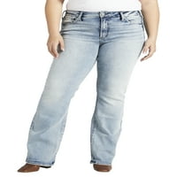 Silver Jeans Co. női plusz méret Suki Mid Rise Slim Bootcut farmer derékméret 12-24