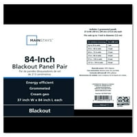 Mainstays kortárs Grommet Blackout, energiahatékony függönypanel, 37 84