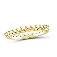 JewelersClub 14K aranyozott ezüst korona gyűrű nőknek