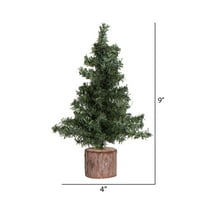 Vickerman 9 Mini fenyő mesterséges karácsonyfa megvilágítatlan, Szezonális beltéri asztali Lakberendezés dekoratív