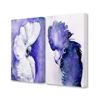 Stupell Industries Space Birds lila akvarell állati festmények vászon fal művészet, Jennifer Paxton Parker, darab,