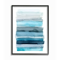 Stupell Industries Water ihlette Blue Grey Ombre Absztrakt vonalak keretes fali művészeti tervezés: Grace Popp, 11