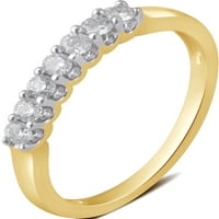 Carat t.w kerek gyémánt 10k sárga arany gyémánt kő esküvői zenekar