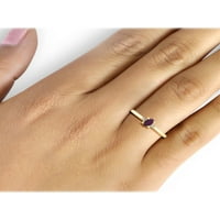 Ékszerészekklub Rubin Gyűrű Birthstone Ékszerek-0. Karátos Rubin 14k aranyozott ezüst gyűrű ékszerek fehér gyémánt