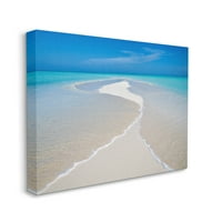 Stupell Industries Azure Beach Waves Lapping Hab Parti Fotógaléria Csomagolt Vászon Nyomtatás Fal Művészet