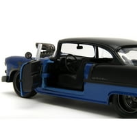 Chevrolet Bel Air kék metál, fekete, fekete lángok Bigtime Muscle sorozat öntött modell autó Jada